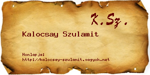 Kalocsay Szulamit névjegykártya